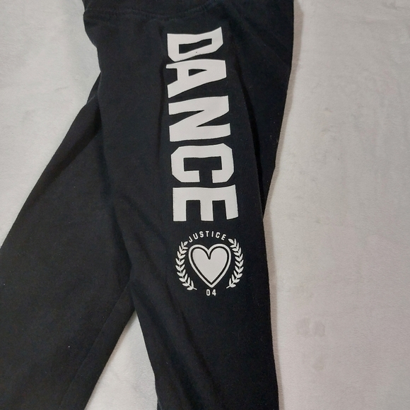 Justice Black Dance Leggings Size 6 - Picture 3 of 7
